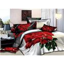 Gorgeous Red Rose Printed 4 Piece Cotton Bedding Sets