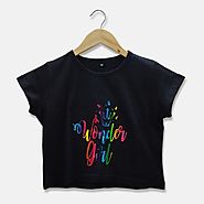 Black wonder Girl Crop Top for Girls to style | Beyoung