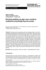 (PDF) Decision-making on pipe stress analysis enabled by knowledge-based systems