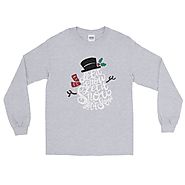 Let It Snow Snowman Long Sleeve T-Shirt - Hildam Design Co