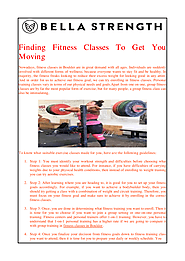 Finding Fitness Classes To Get You Moving