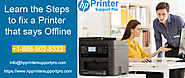 Learn the steps to fix a printer that says offline
