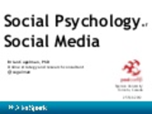 Social Psychology of Social Media (Advanced)