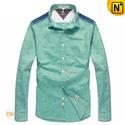 Fashion Green Mens Dress Shirts CW114705