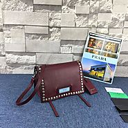 Prada 1BD082 Calfskin Leather Shoulder Bag In Burgundy
