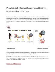 Platelet-rich plasma therapy an effective treatment for Hair Loss by Avenues Cosmetic - Issuu