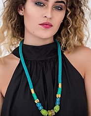 African Single Ndebele turquoise rope statement necklace – YOONYQ