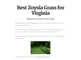 Best Zoysia Grass for Virginia