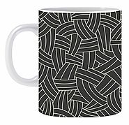 Coffee Mug, White lines Black Ceramic Printed Novelty Mug, Great Gift for all Occasions
