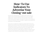 How-To Use Indicators To Advertise Your Closing-out sale