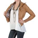 Hailey Jeans Co Juniors Faux Leather High Collar Bomber Jacket