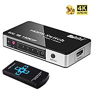 Univivi HDMI Switch 4K 5 Port 5x1 HDMI Switcher Splitter Box Support 4Kx2K Ultra HD 3D With Remote Control and Power ...