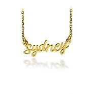 Wear a Delicate Minimalist Gold Name Script Necklace for a Trendy Look