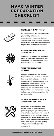 HVAC Winter Preparation Checklist