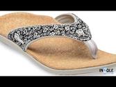 Spenco Black Floral Yumi Sandals for Women @TheInsoleStore.com