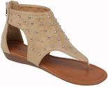 Womens Roman Gladiator Sandals Flats Shoes W/Studs 4 colors