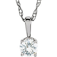 Shop 14K White Gold Imitation Diamond April Birthstone Necklace