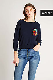 Russian Doll Button Back Crew Jumper 1234 | Call Now @2074864800
