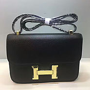 Hermes Constance Bag Togo Leather Gold Hardware In Black