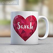 Buy or Send Diamond Heart Personalized Mugs - OyeGifts.com