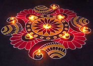 Diya rangoli, rangoli designs for diwali with diyas