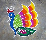 latest peacock rangoli designs for diwali