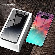 Tempered Glass Space Phone Case For Samsung Galaxy Note 8 9 S8 S9 Plus S7 Edge Soft Cases Starry Moon Painted Cover C...