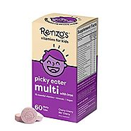 Renzo’s Picky Eater Kids Multivitamin – Vegan Multivitamin for Kids with Iron, Vitamin C, and Zero Sugar, Dissolvable...