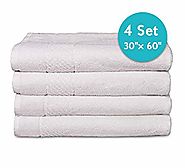 Amazon.com: Scrafts Bath Linens 100% Cotton Luxury Hotel & Spa Bath Towel, Bath Towel- Soft- High Absorbency- Cross B...