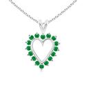 Round Emerald Heart Pendant | Angara.com