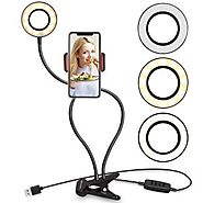 UBeesize Selfie Ring Light with Phone Holder Stand for Live Stream