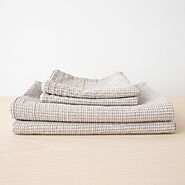 Washed Linen-Cotton Waffle Towels