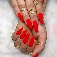 Red Coffin nails for valentine