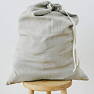 Linen Drawstring Laundry Bag