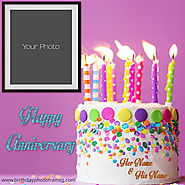 Anniversary Cake With Name And Photo Editor Online