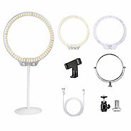 Selfie Desktop Ring Light ,ZOMEI 10”7.5W 3200-5500K Dimmable Ring Light with Mirror for YouTube,Live Streaming,Portra...