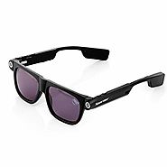 Camera Glasses 1080P HD Video Recorder Sport Sunglasses with Bluetooth Speakers and Light, 32GB Built-in Memory (Black)