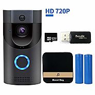 WiFi Smart Video Doorbell Camera Wireless Door Bell 720P HD Wireless Home Security Doorbell Camera with 16GB Storage ...