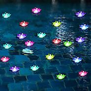 Pool Floating Lights,Lighted Floating Flowers,Pond Decor,Floating Pool Flower Lights Color-Changing -for Wedding Outd...