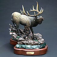 Bronze Elk Statue For Sale Descending Monarch | Barry Stein