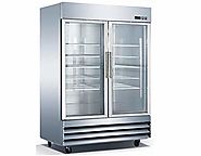 2 Swinging Glass Door Refrigerator – 54”, LED Lighting Stainless Steel, RICI-54-G by Universal Coolers