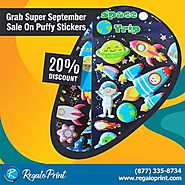 Grab Super September 20% Sale on Puffy Stickers by RegaloPrint