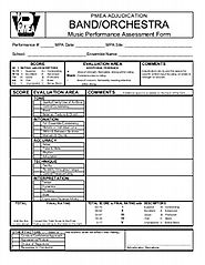 Band/Orchestra Assessment Form