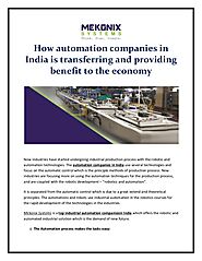 How automation companies in India is transferring and providing benefit to the economy