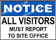 All Visitors Must Report To Site Office Sign - MSL19014 and Images in India with Online Shopping Website.