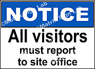 All Visitors Must Report To Site Office Sign - MSL2169 and Images in India with Online Shopping Website.