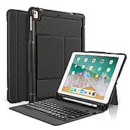 CoastaCloud New 2018 iPad 9.7 Keyboard Case with Pencil Holder, Detachable Bluetooth Keyboard with Shockproof Heavy D...