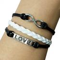 Black and White Love and Inifinity Arm Party Bracelet