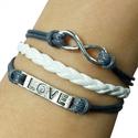 Grey Love and Infinity Arm Party Bracelet