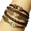 Brown Owls and Wings Arm Party Bracelet